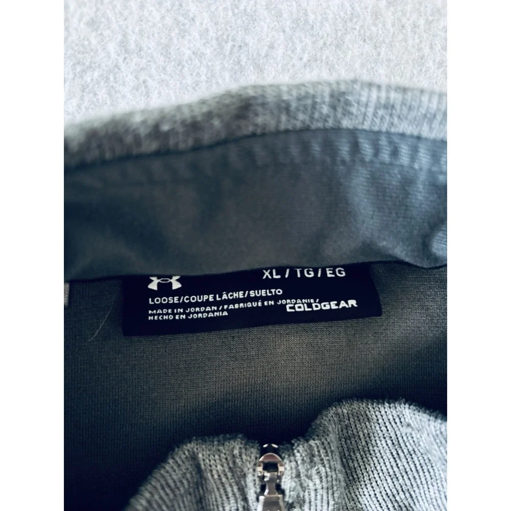 Under Armour Golf Mens 1/4 Zip Fleece Pullover‎ Sweater XL Loose Gray Cold Gear